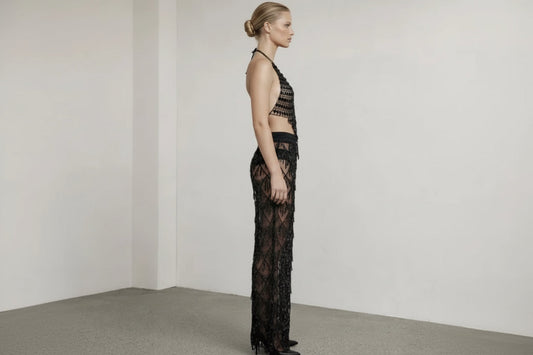 Celestial Noir Pants and Halter Top Set