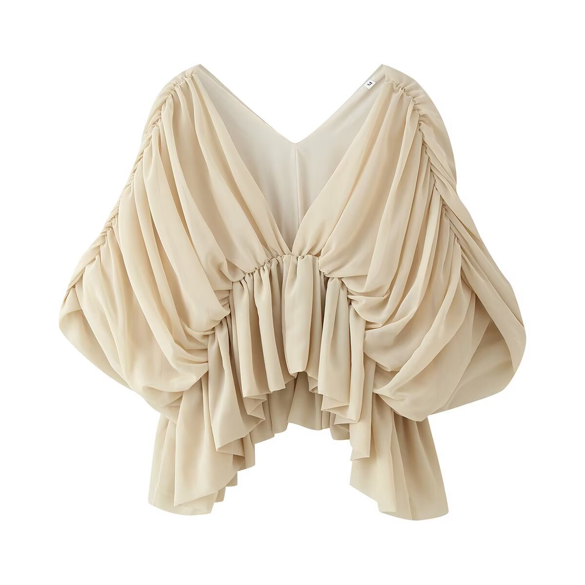 The Seraphina Fluid Batwing-sleeve Ruched Top